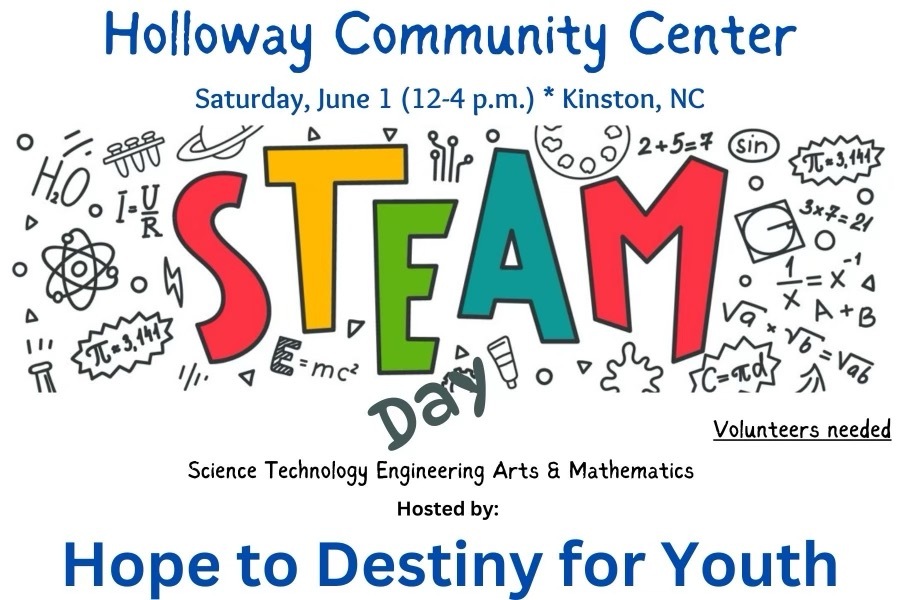 Kinston STEAM Day Flyer. All information on this flyer is listed above.